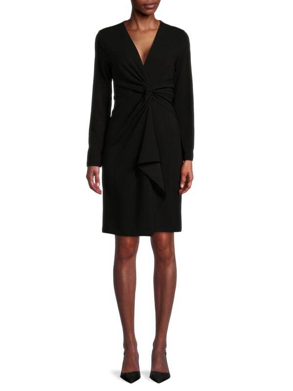 

Платье-футляр Dkny с драпировкой, черный