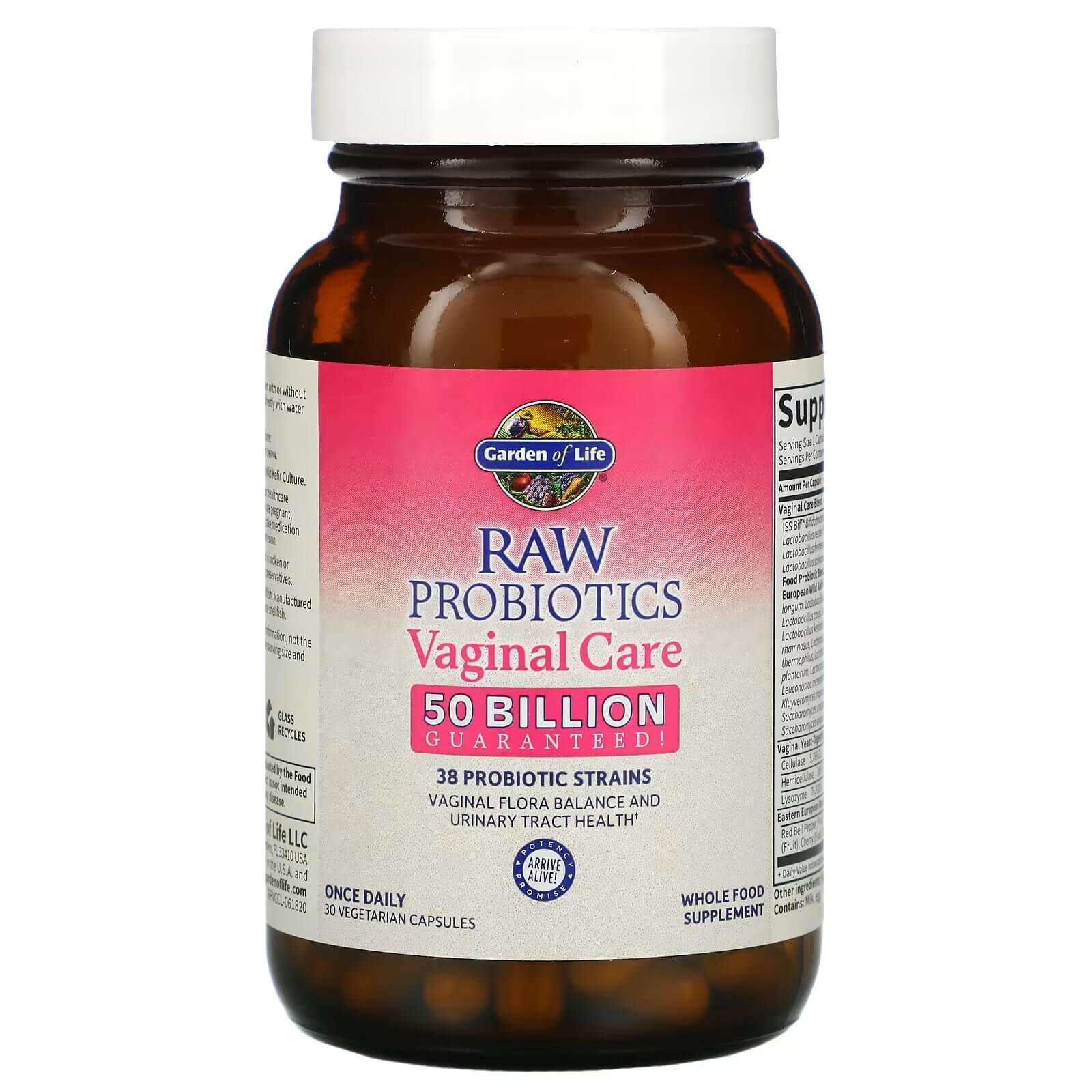 Пробиотики RAW, уход за влагалищем, 30 капсул, Garden of Life пробиотики для взрослых 60 капсул garden of life