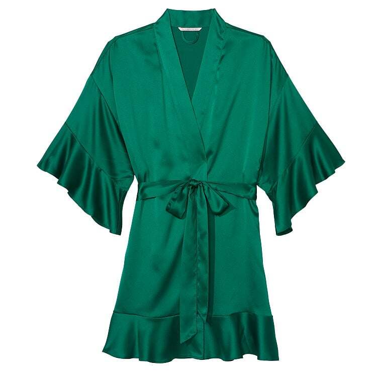 

Халат Victoria's Secret Satin Flounce, зеленый