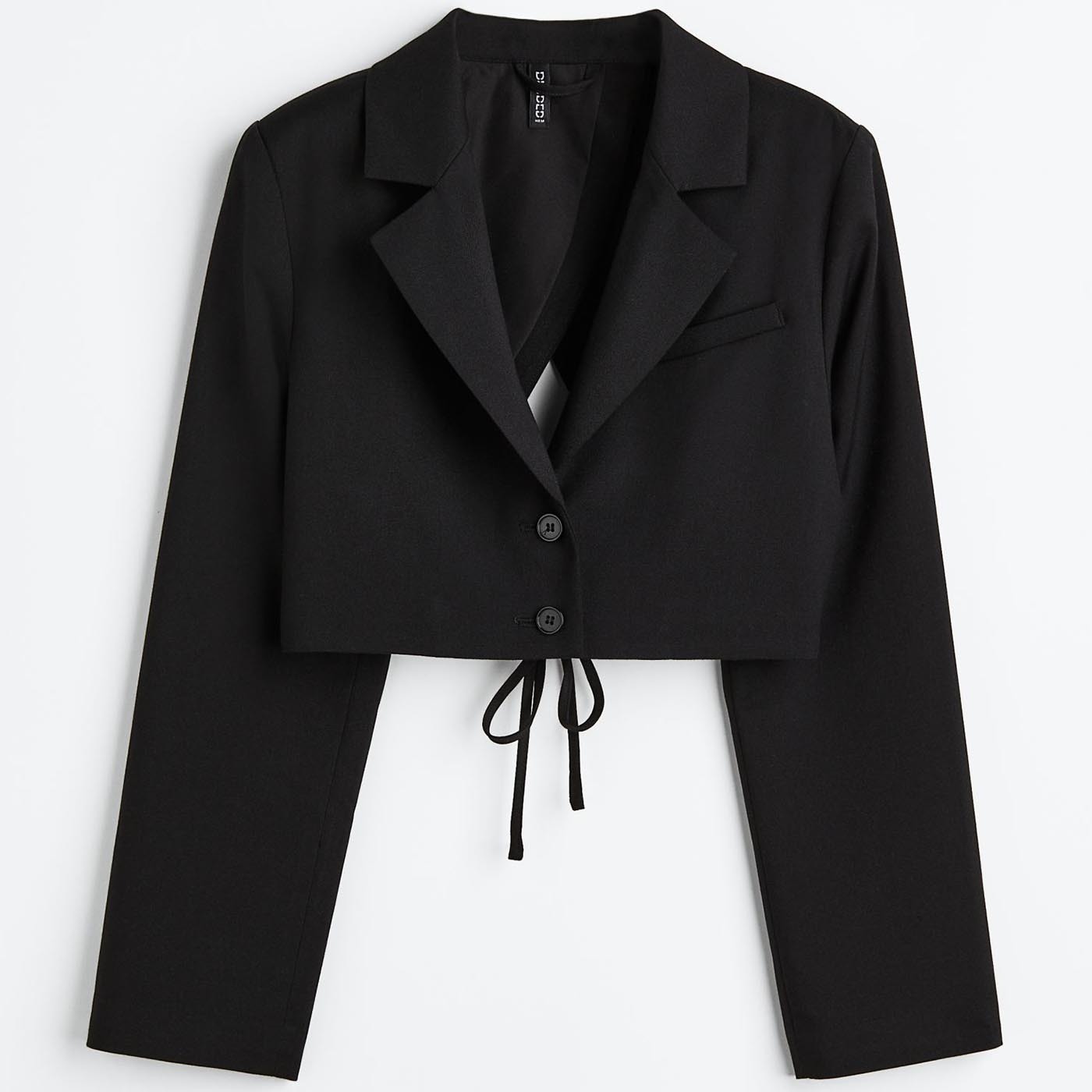 

Укороченный жакет H&M Tie-detail, черный