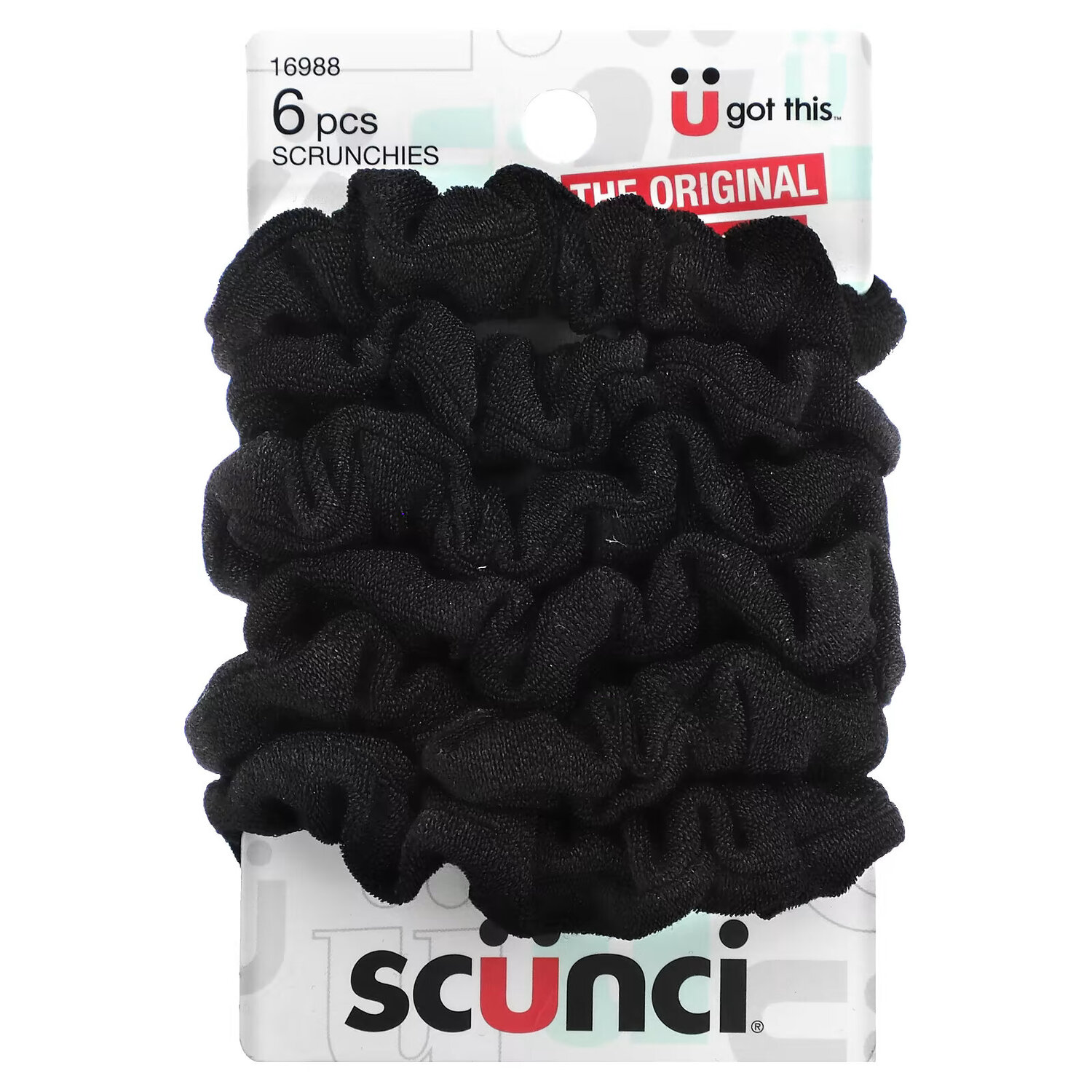 

Scunci, Маленькие резинки для волос, черные, 6 штук