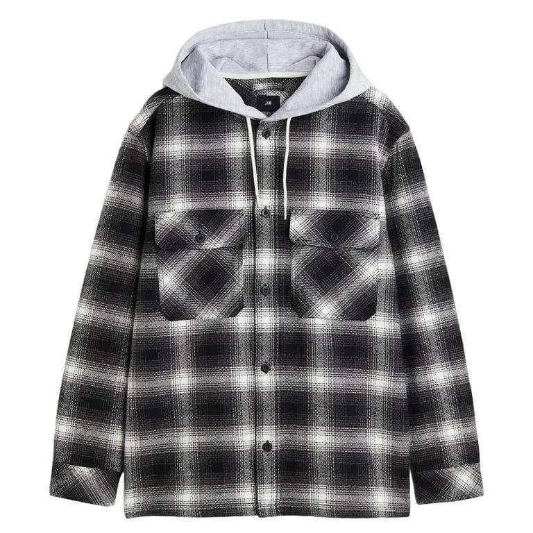 

Рубашка H&M Hooded, черный/белый
