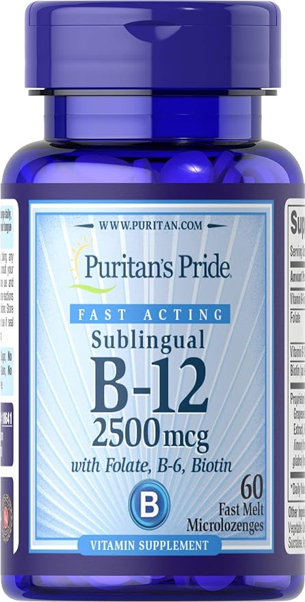 Витамин B-12 Puritan's Pride, 2500 мкг, 60 таблеток