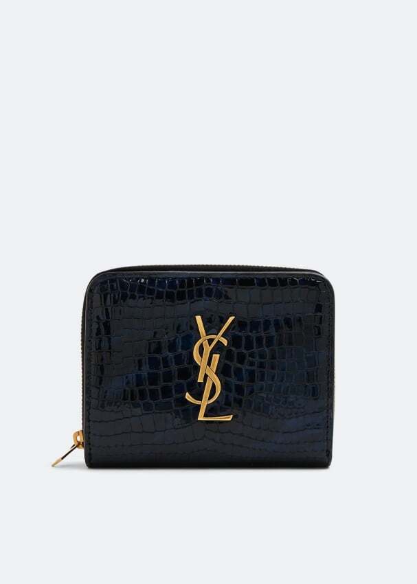

Кошелек SAINT LAURENT Cassandre compact zip-around wallet, синий