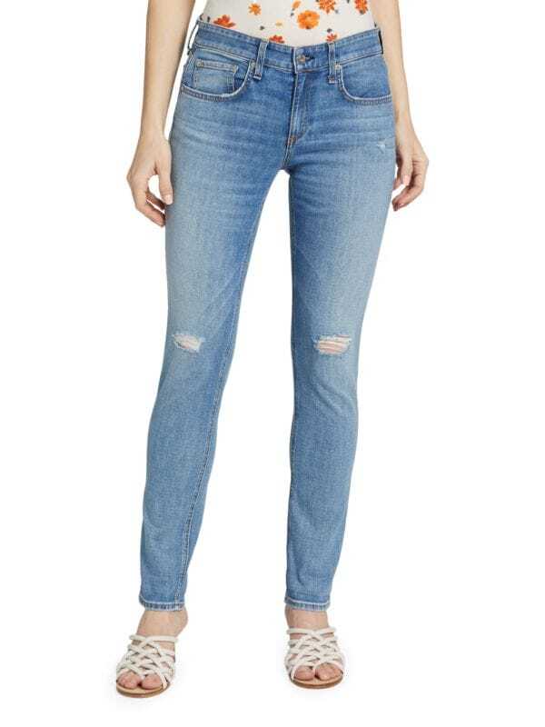 

Узкие джинсы Rag&Bone с низкой посадкой Dre, hermosa blue