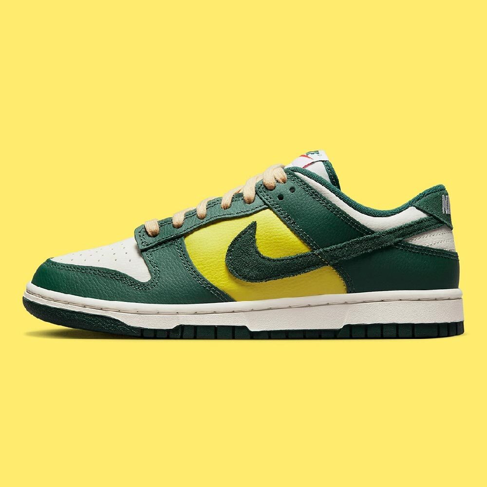 

Кроссовки Nike Dunk Low Noble, зеленый/белый/желтый