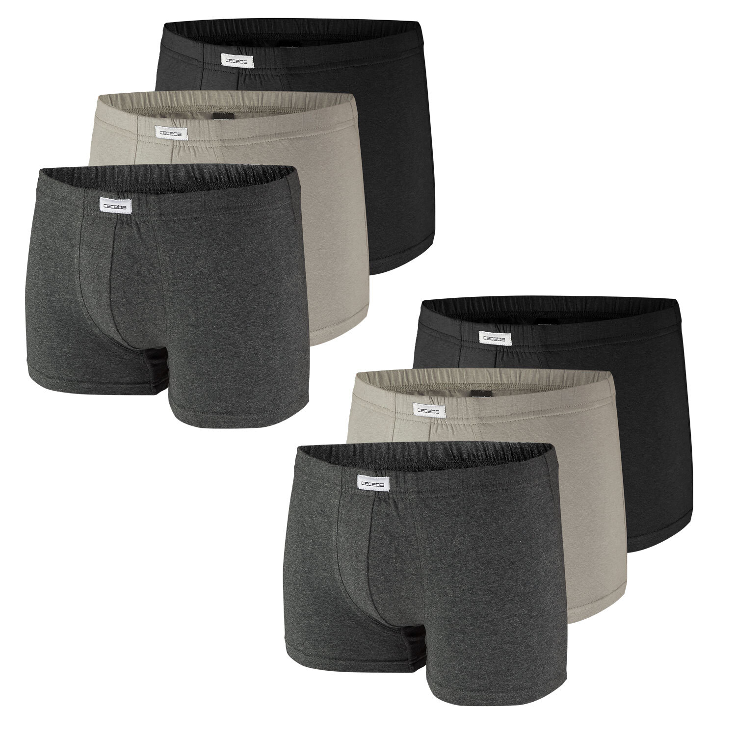 

Боксеры CECEBA Boxershorts 6 шт, цвет Anthrazit / Grau / Melange