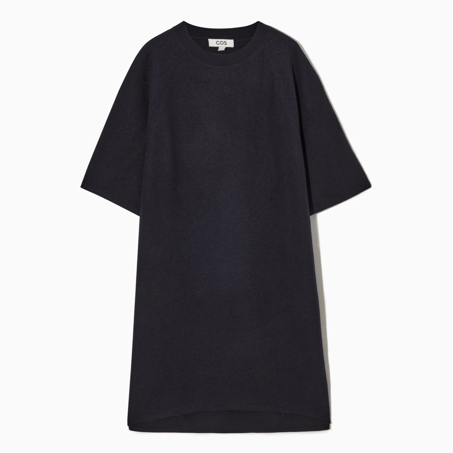 Платье-футболка COS Oversized-fit Wool, темно-синий