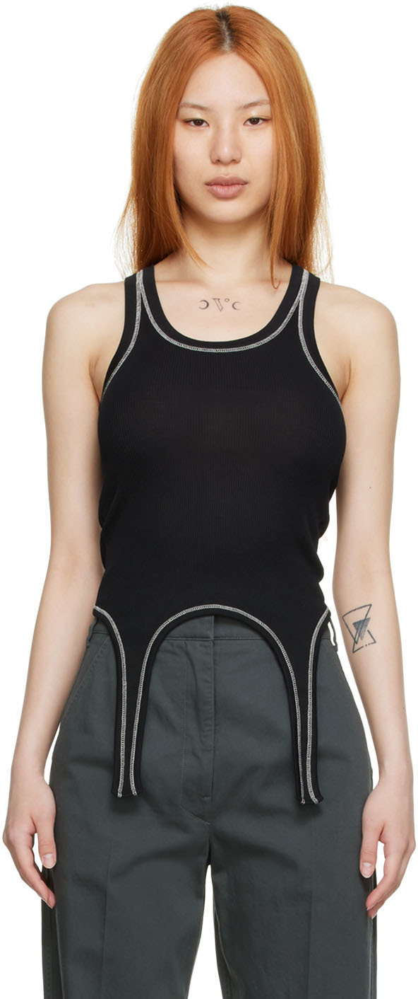 

Черная хлопковая майка Helmut Lang