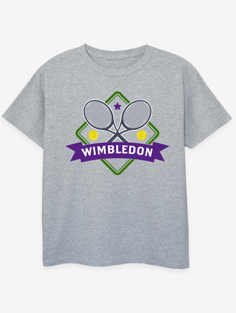 

NW2 Tennis Wimbledon Rackets Kids Серая футболка с принтом George., серый
