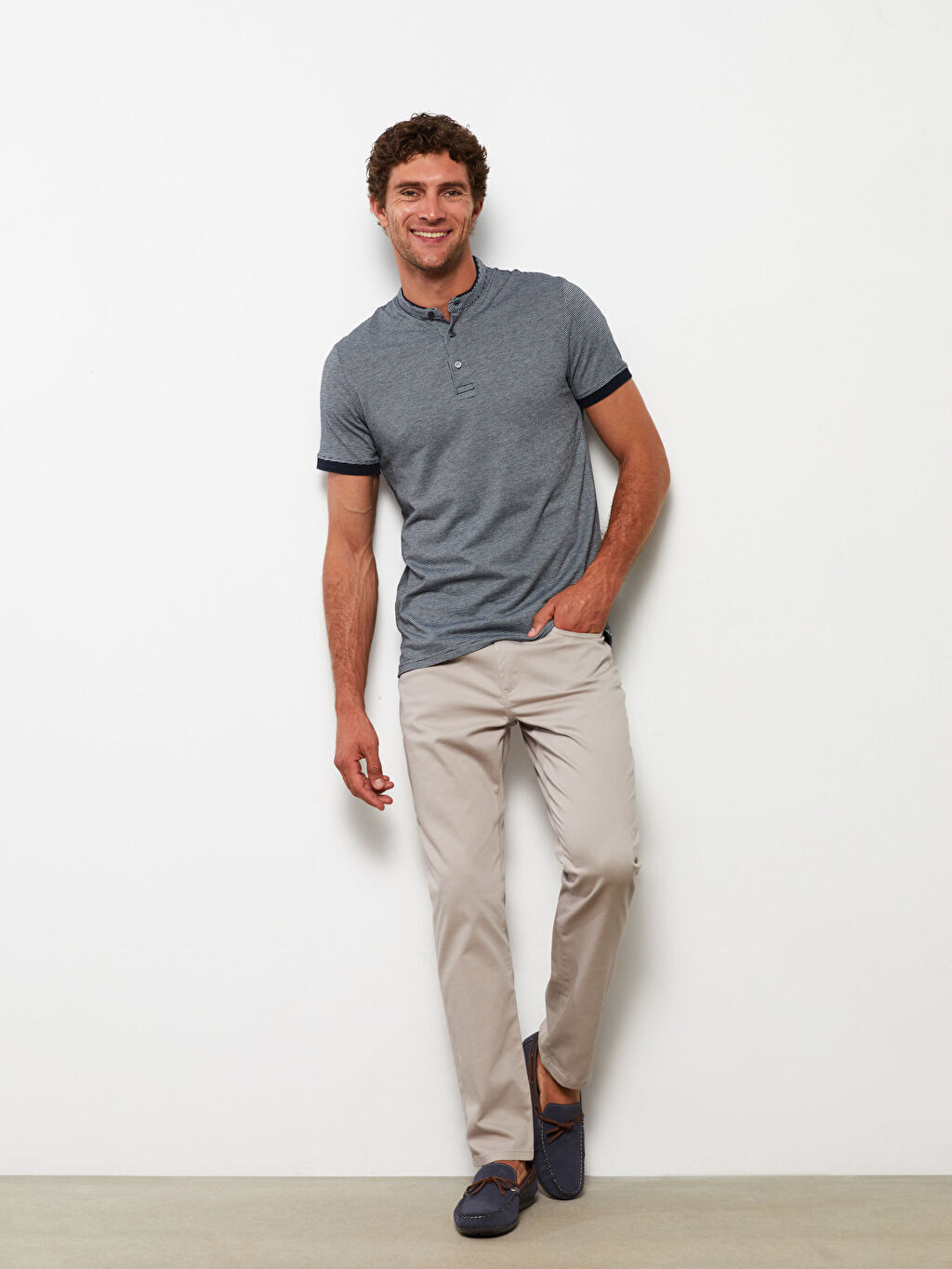 

Мужские брюки Slim Fit Dobby LCWAIKIKI Classic, Серый