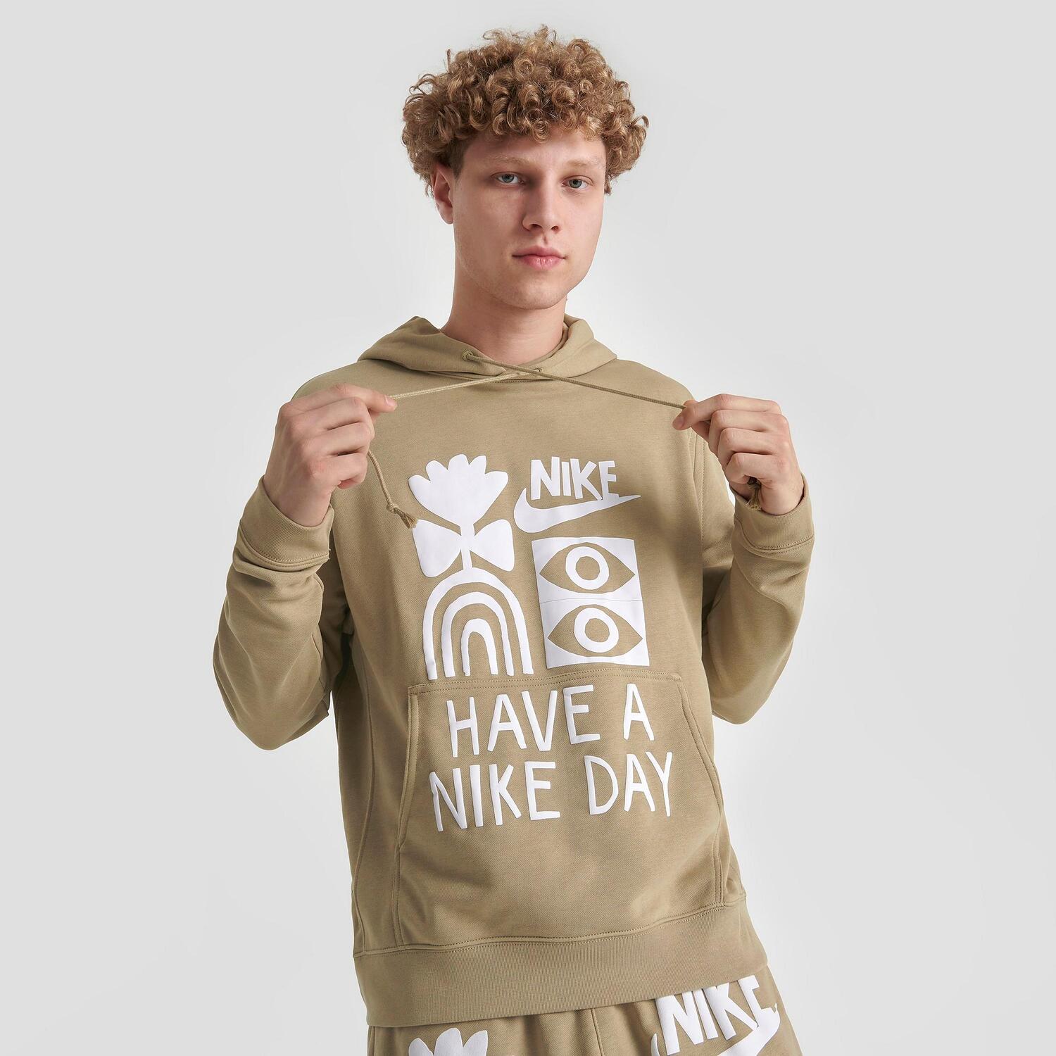 

Мужская толстовка с капюшоном Nike Sportswear Have A Nike Day French Terry Pullover, бежевый