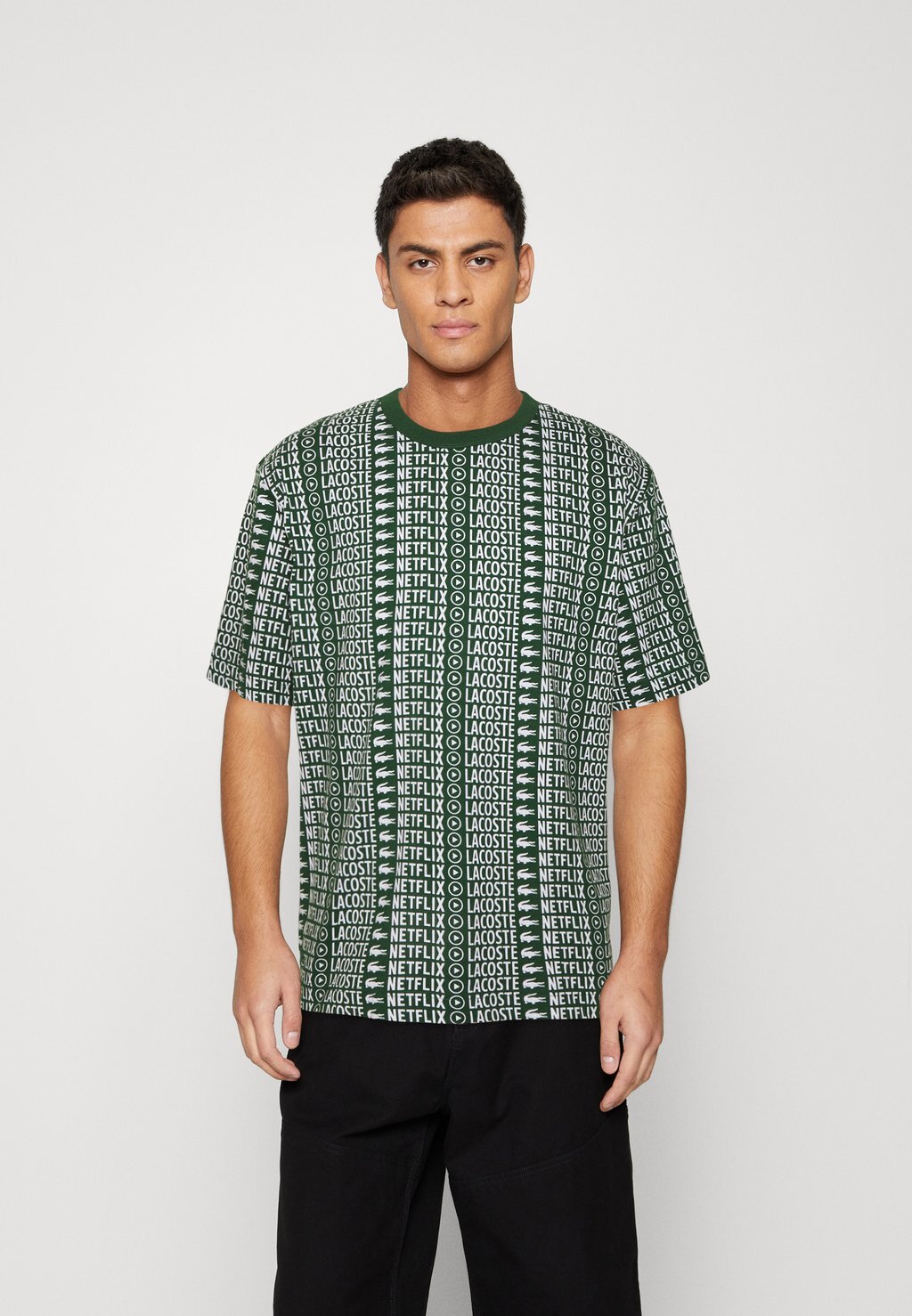 

Футболка с принтом Lacoste, зеленый/белый