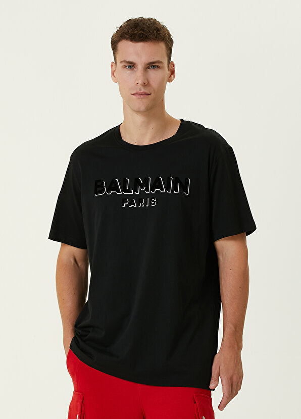

Черная футболка с логотипом Balmain, Черный