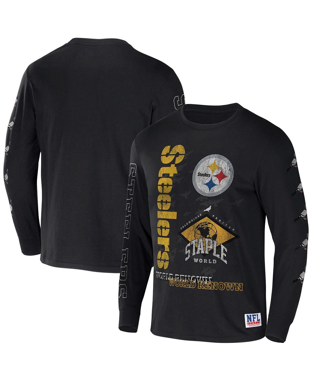 

Мужская футболка с длинным рукавом nfl x staple black pittsburgh steelers с мировым именем NFL Properties, черный