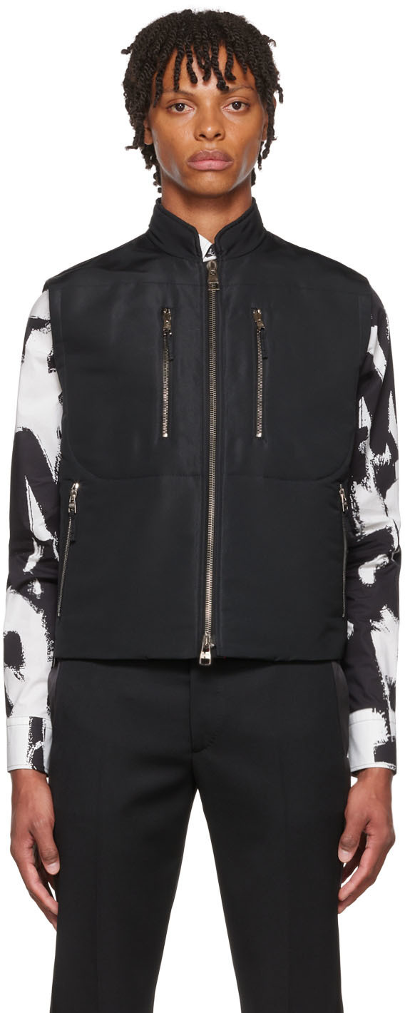 

Черный жилет из полиэстера Alexander McQueen