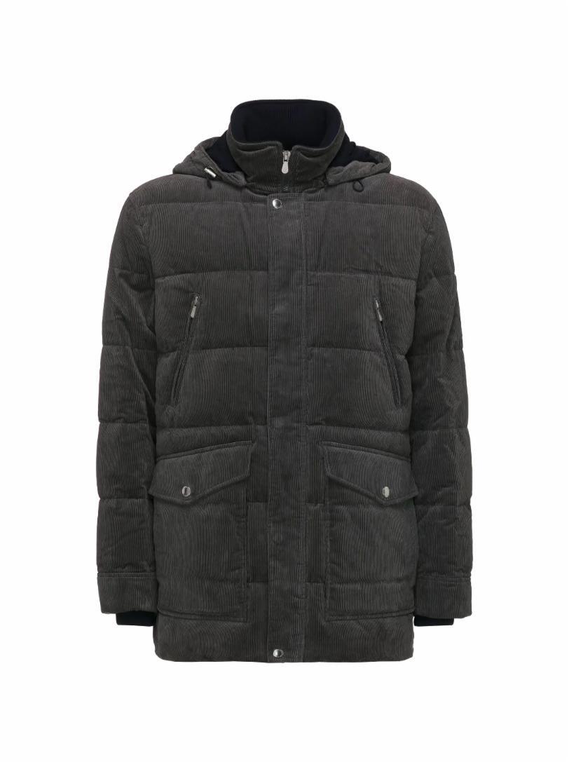 

Стеганый пуховик в рубчик Brunello Cucinelli