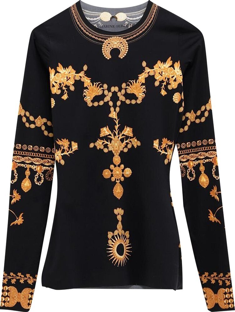 

Топ Marine Serre Ornament Moon Top 'Black', черный