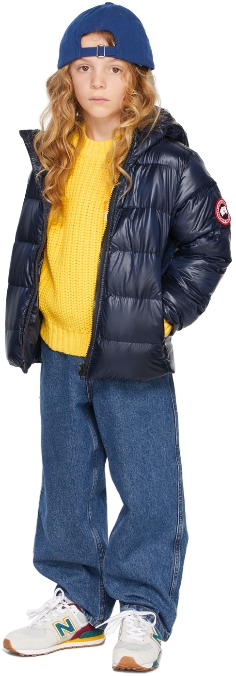 

Детская темно-синяя пуховая куртка с капюшоном Crofton Canada Goose Kids