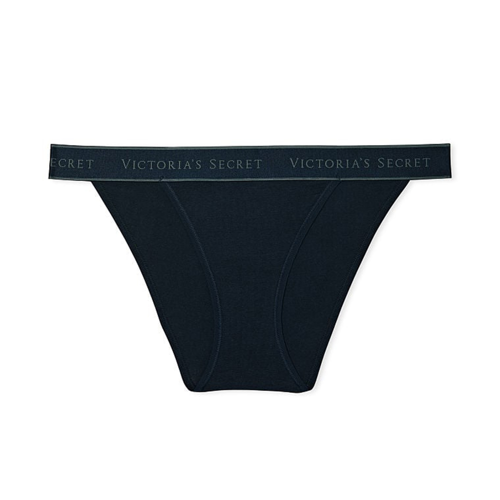 

Трусы Victoria's Secret Logo Cotton Tanga, тёмно-синий