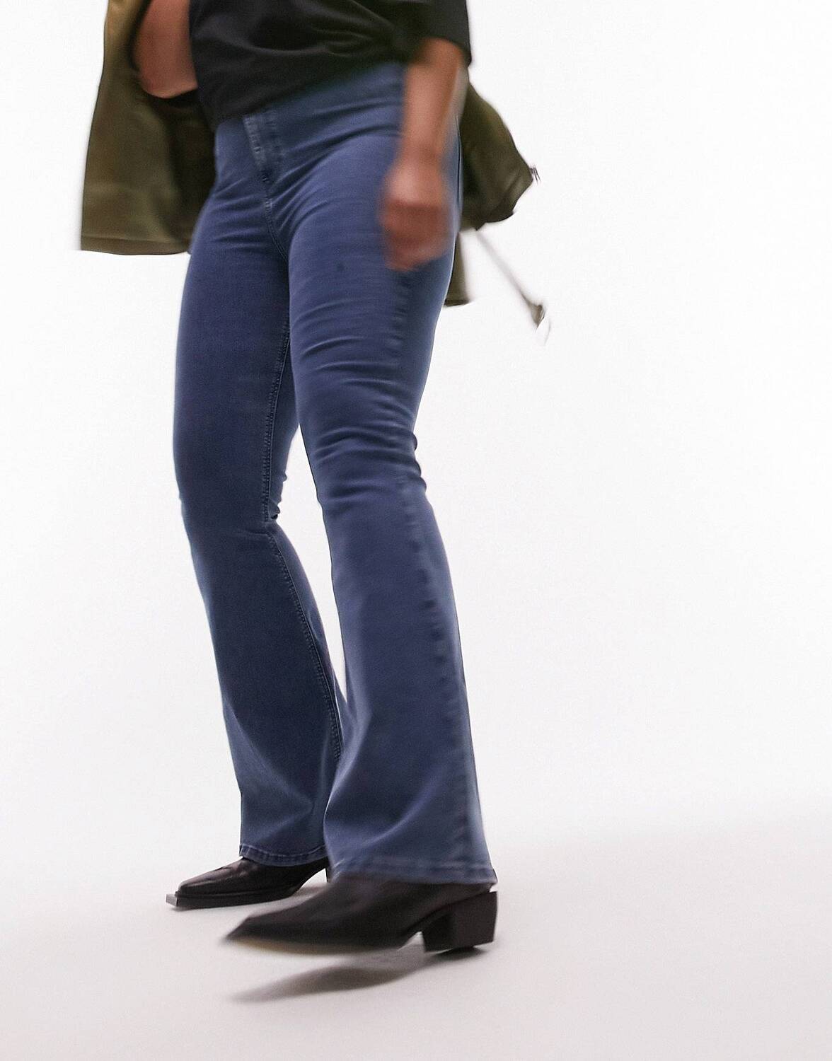 

Синие расклешенные джинсы Topshop Curve Joni