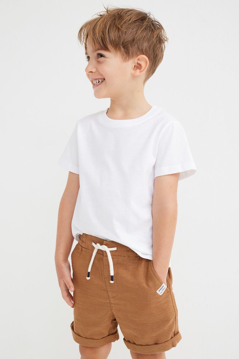 

2 пары хлопковых шорт H&M, зеленый хаки/коричневый