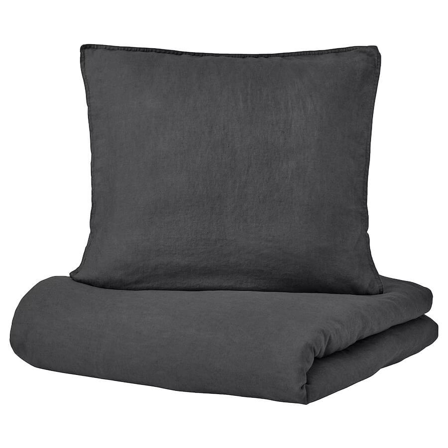 

Комплект постельного белья Ikea Dytag, 2 предмета, 155x220/80x80 см, темно-серый