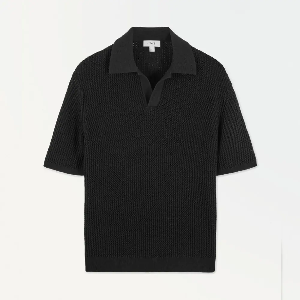 

Футболка поло Cos Atelier The Knitted Silk, черный