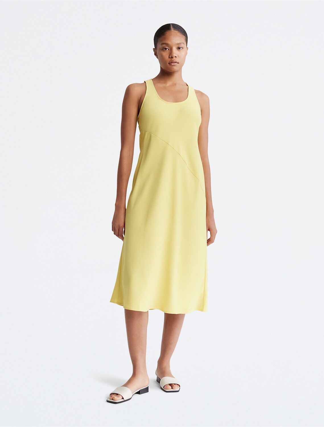 

Платье-майка Calvin Klein Scoopneck Midi, желтый