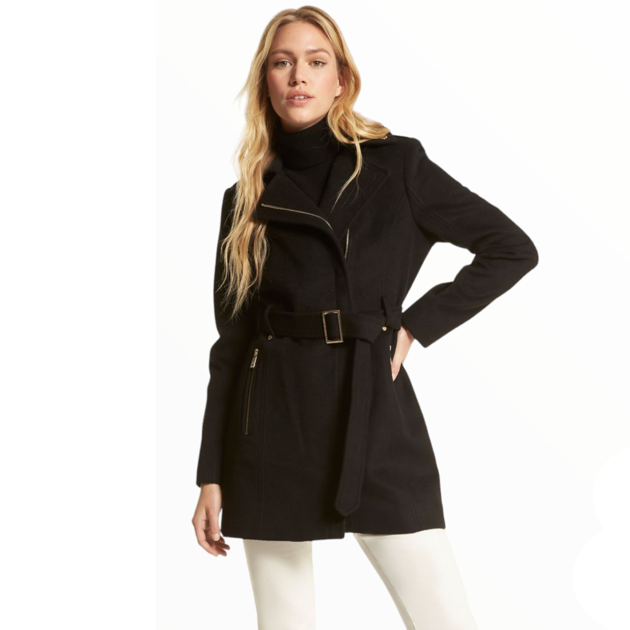 

Пальто Michael Michael Kors Wool Blend Belted, черный