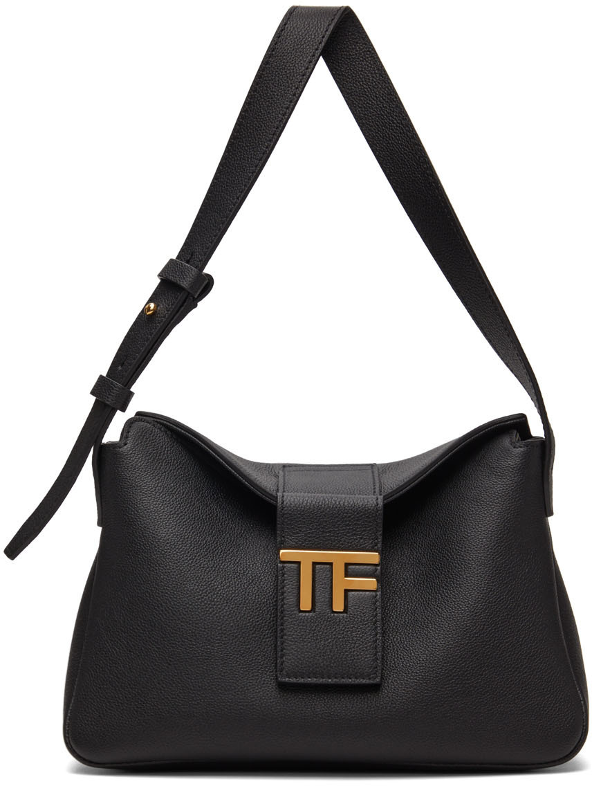 

Черная мини-сумка через плечо из телячьей кожи TOM FORD
