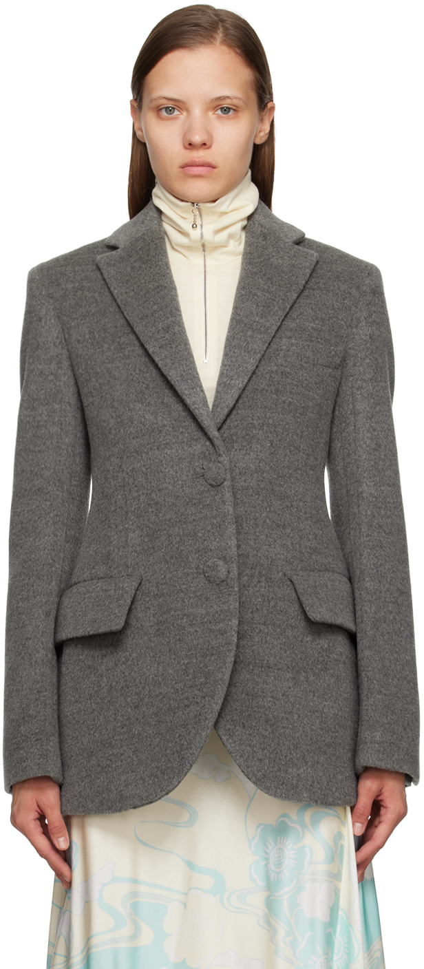 

Серый пиджак с козырьком Jil Sander