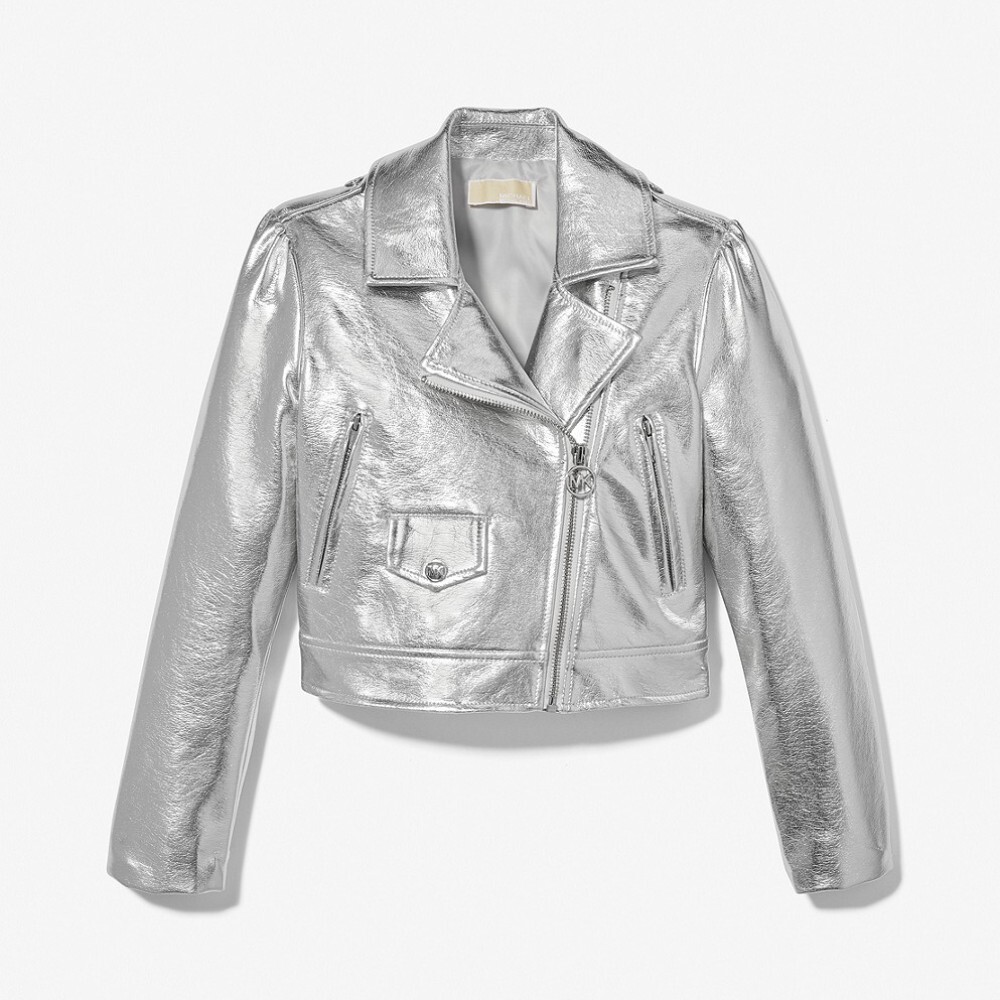 

Куртка Michael Kors Kids Metallic Faux Leather Moto, серый
