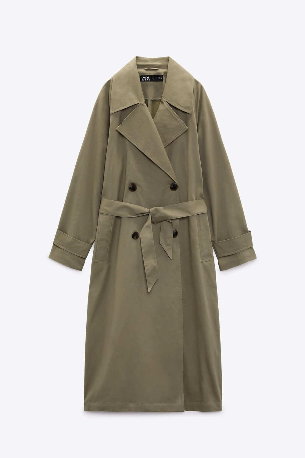 

Тренч Zara Basic With Belt, хаки