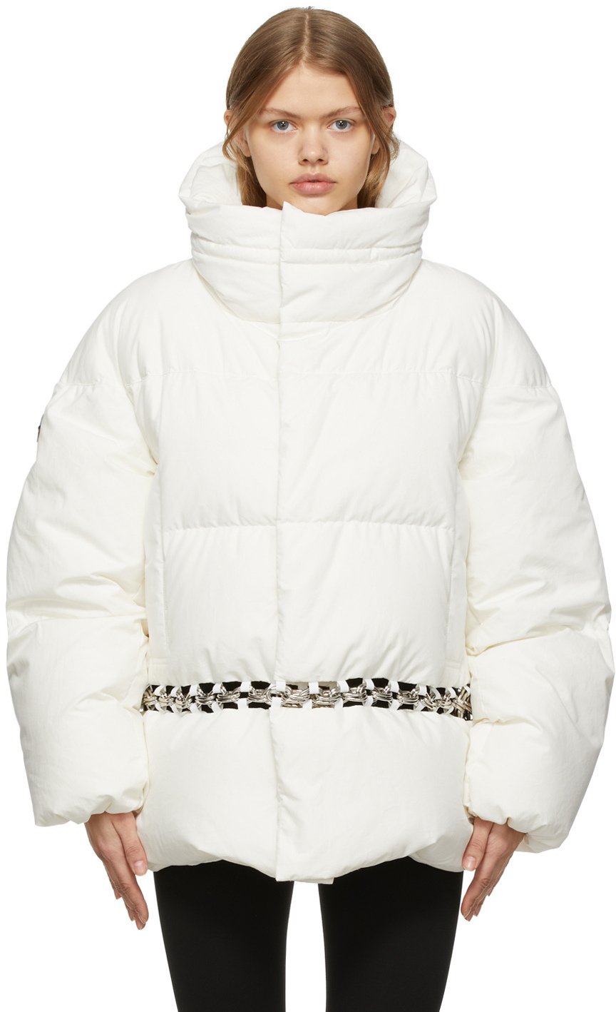 

6 Moncler 1017 Alyx 9SM Белая пуховая куртка Arbutus Moncler Genius