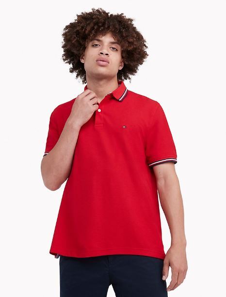

Футболка-поло Tommy Hilfiger Regular Fit Tipped, красный