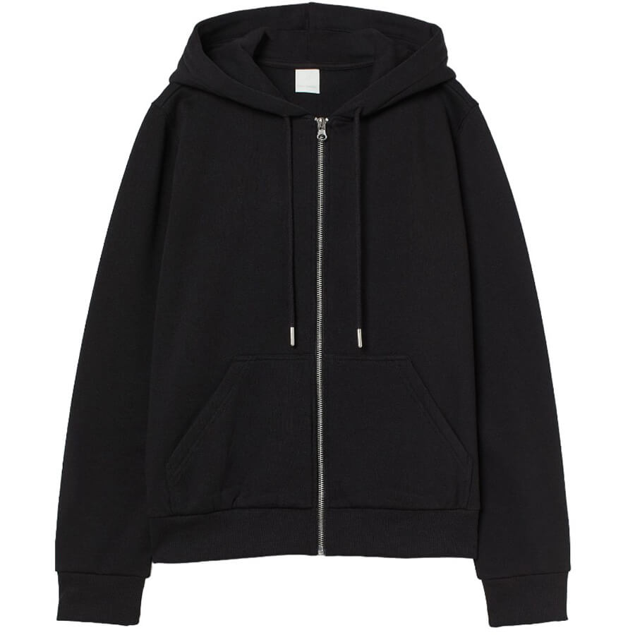 Толстовка H&M Hooded Jacket, черный толстовка gulliver удлиненная манжеты капюшон карманы размер 128 розовый