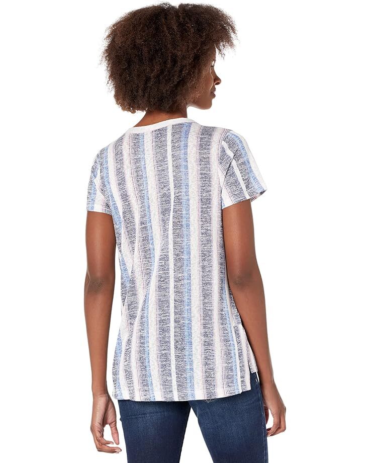 

Футболка Bobeau Side Slit Tee, цвет Blue Stripe