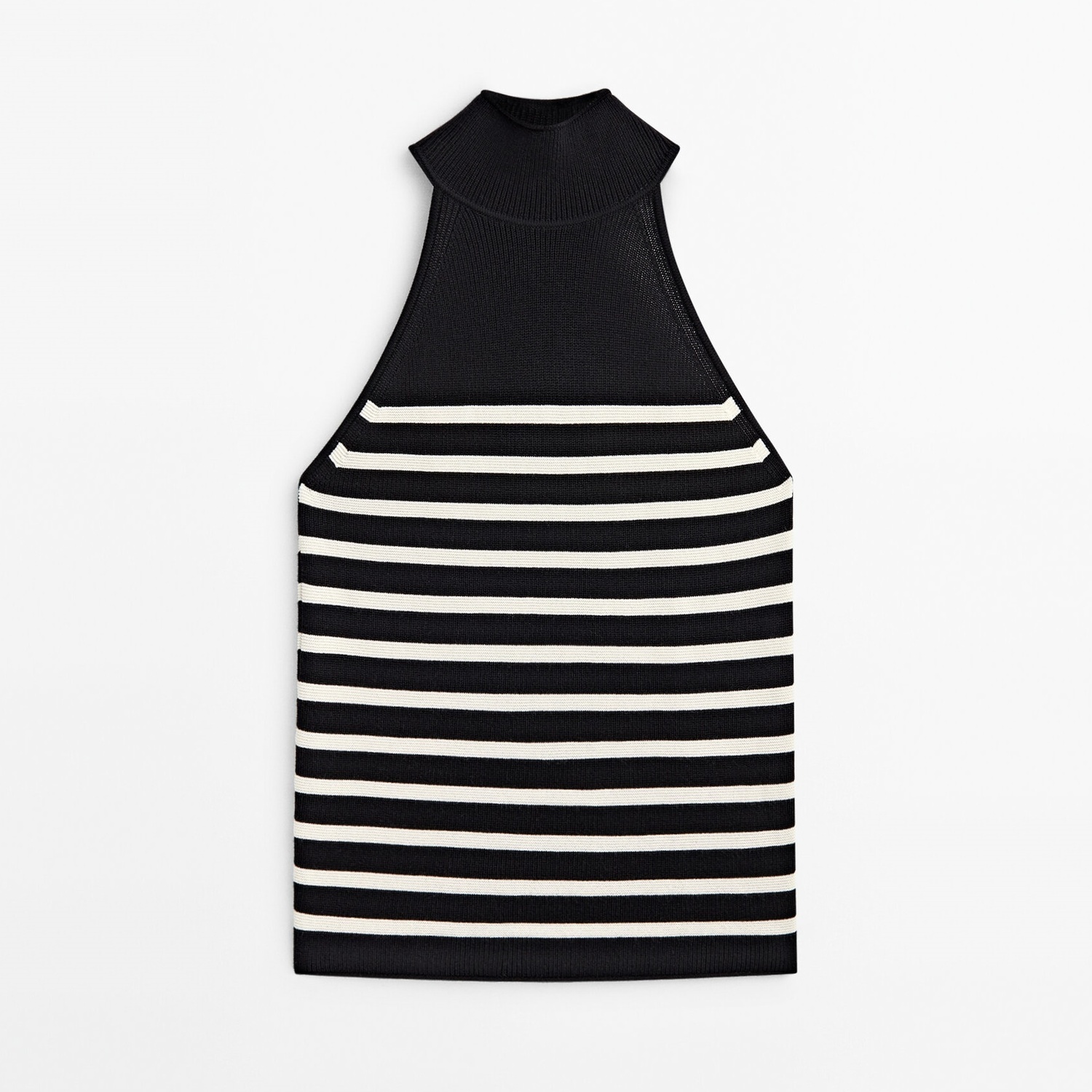 

Топ Massimo Dutti Striped Halter Neck Knit, черный
