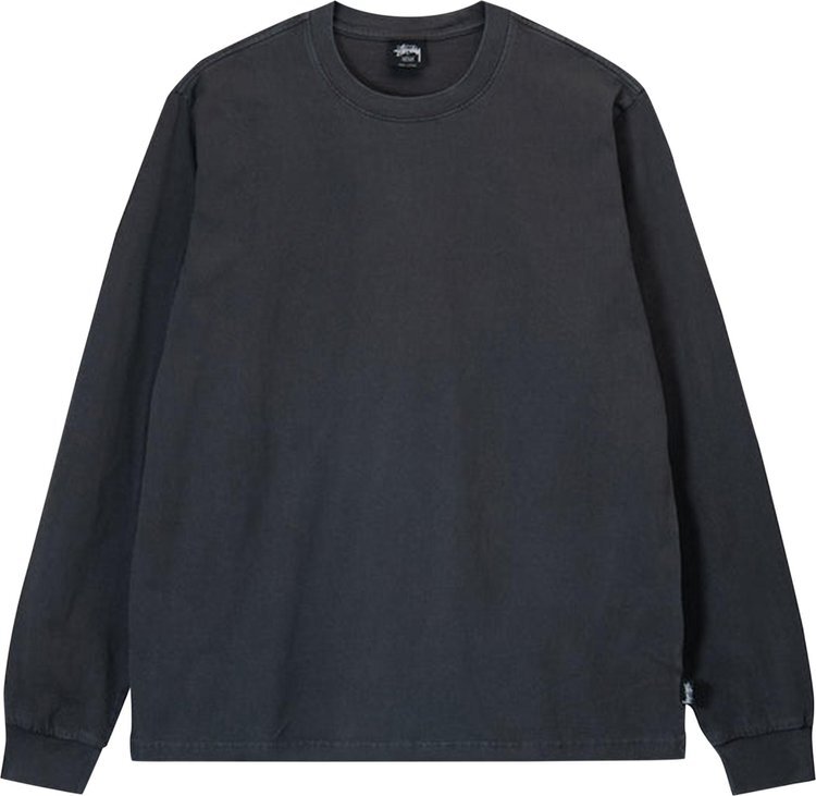 цена Лонгслив Stussy Pigment Dyed Long-Sleeve Crew 'Black', черный