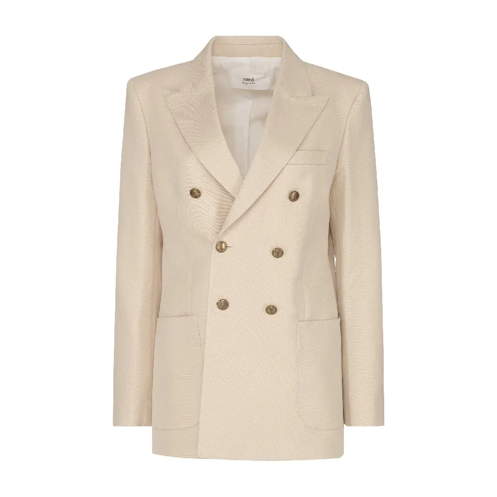 

Двубортный жакет Ami Paris Wool, бежевый