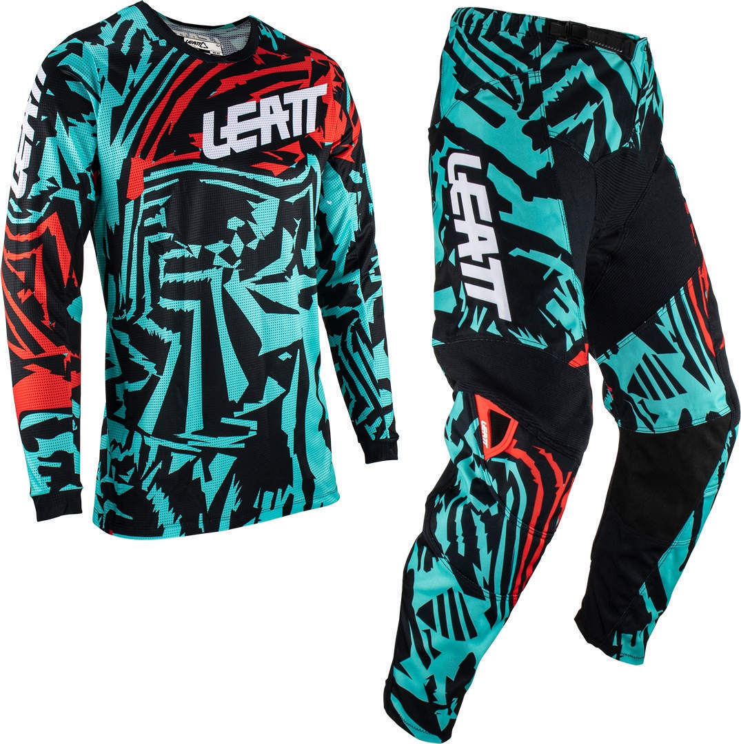 

Джерси Leatt 3.5 Zebra детские мотокросс, черно-бирюзовые