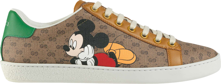 Кроссовки Disney x Gucci Wmns Ace Mickey Mouse - Ebony, белый - фото