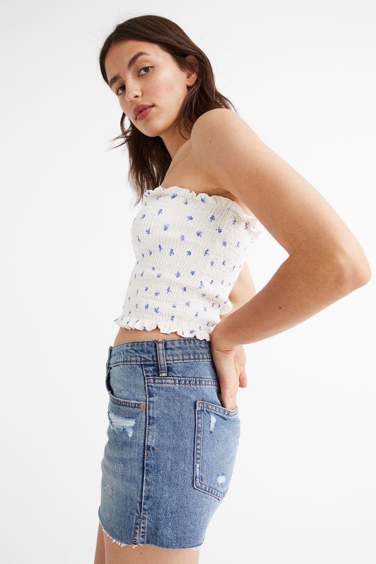 

Узкие джинсовые шорты H&M, синий деним