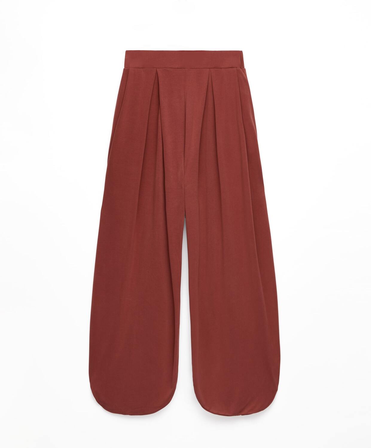 

Брюки Oysho Modal Blend Wide-leg Draped, терракотовый