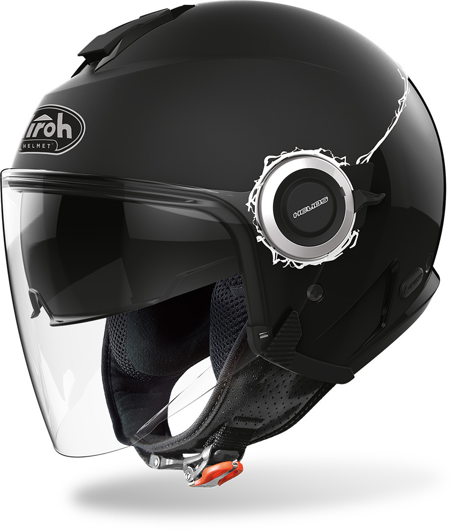 Шлем Airoh Helios Fluo реактивный, черный гаражный реактивный шлем airoh черный мэтт
