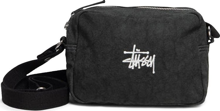 цена Сумка Stussy Canvas Side Pouch Washed Black, черный