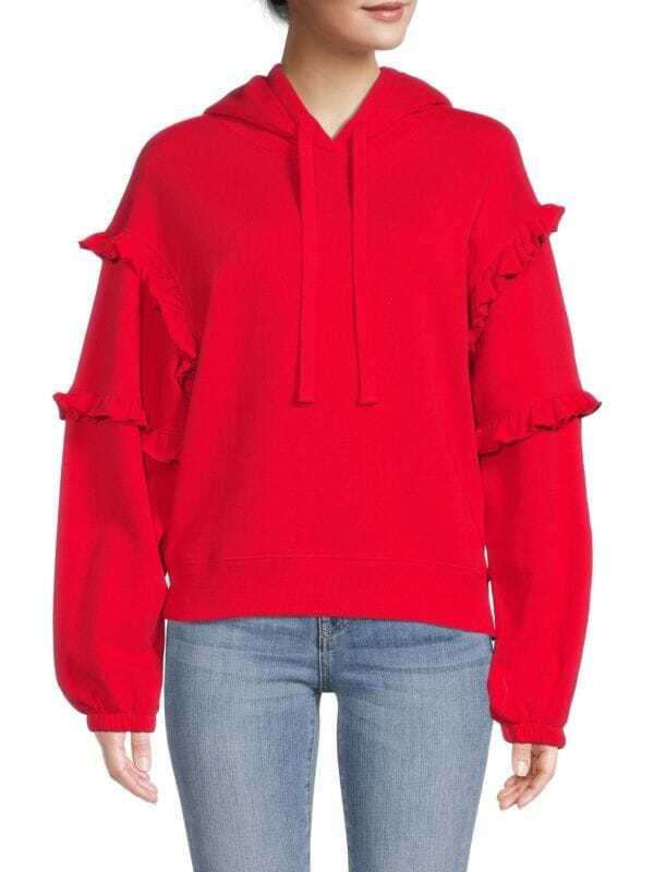 

Худи Rebecca Minkoff Evelyn с оборками и отделкой, red apple