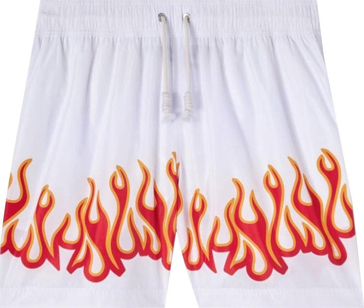 

Шорты Palm Angels Burning Flames Print Swim Short 'White/Red', белый