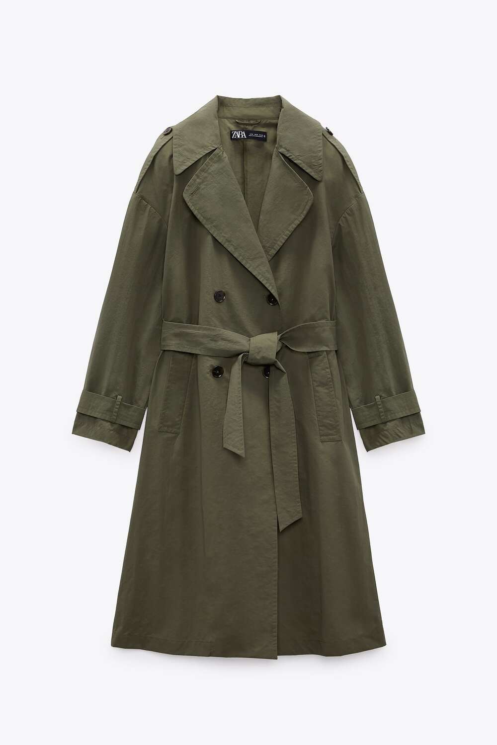 

Тренч Zara Technical With Belt, хаки